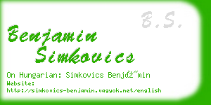 benjamin simkovics business card